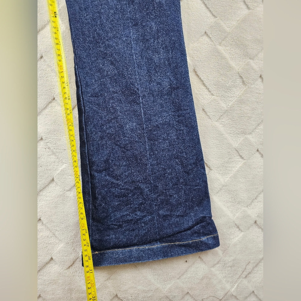 Spanx Shape EveryWear FLARE Raw Indigo Jeans Womens 1X Pull On Stretch - Picture 8 of 11